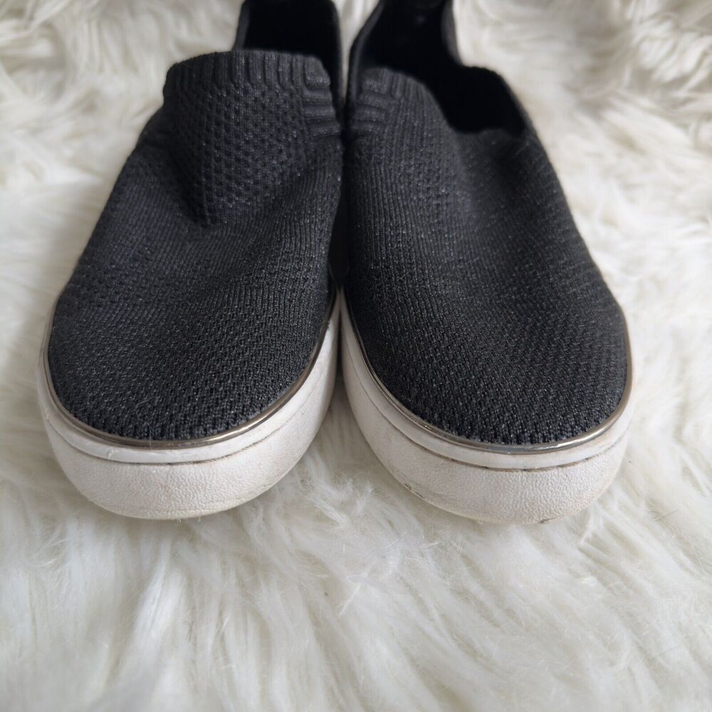 Michael Kors Womens Skyler Slip On Shoes Black Gold Fabric Knit Round Toe 10M - Picture 9 of 10